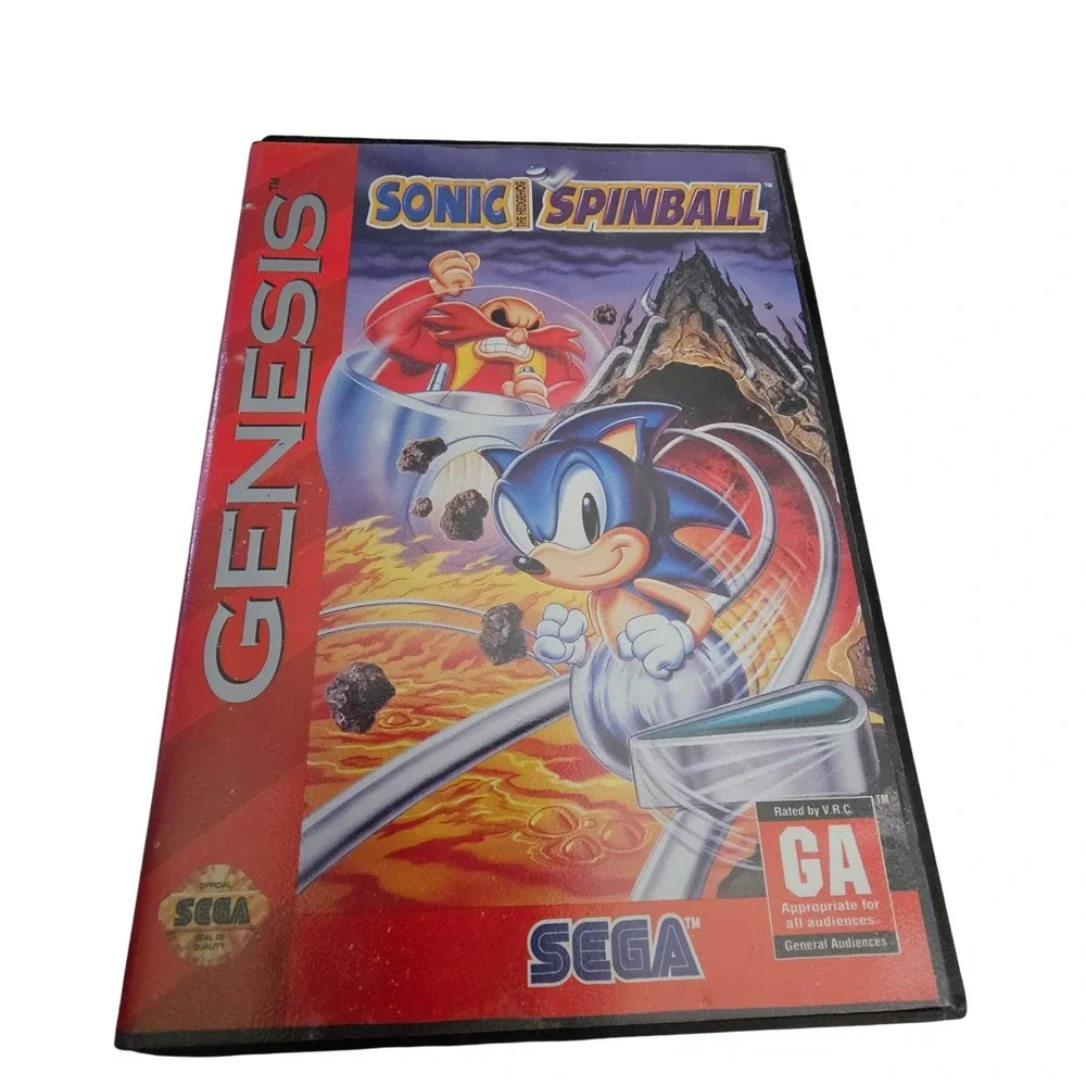 Sega Genesis Sonic Spinball Video Game Cartridge with Original Case NTSC 1993